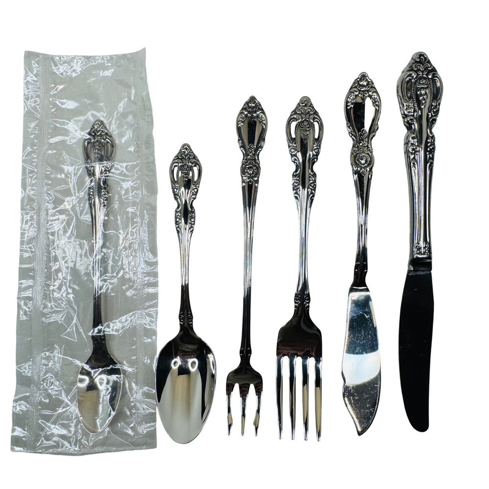 Oneida Plantation Stainless Mixed Serving Utensils Lot 6 Rose Floral‎ Flatware